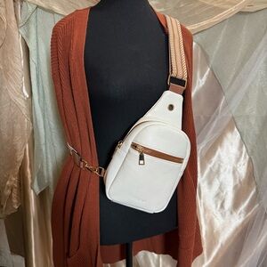 Elegant Cream Crossbody Bag by Telena